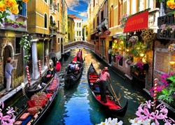 Alipson Puzzle puzzle Venetian Gondoliers 500 pièces multicolore