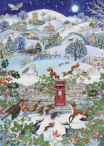 Alipson Puzzle Dorf in einer Winternacht - 500 Teile