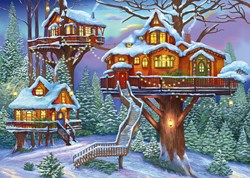Alipson Puzzle puzzle Winter-Baumhaus 500 pièces rustique