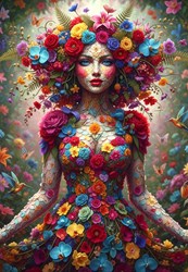 Alipson Puzzle puzzle femme fleurs 1000 pièces puzzle artistique