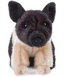 Living Nature peluche cochon noir et rose doudou porcelet 20 cm