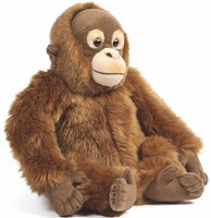 Living Nature peluche orang-outan jouet écologique doux 24cm marron
