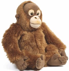 Living Nature peluche orang-outan jouet écologique doux 24cm marron