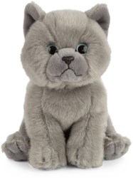 Living Nature peluche chaton British Shorthair gris 16cm doux