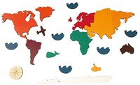 Andreu Toys puzzle éducatif - carte du monde en carton - continents