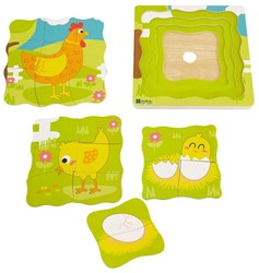 Andreu Toys puzzle - jouet éducatif poule œuf carton