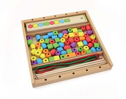 Andreu Toys jouet perles - Boîte perles à enfiler colorée créative