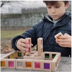 Andreu Toys jeu de dominos transparent éducatif carton multicolore