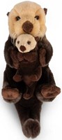 Tobar peluche loutre avec bébé - jouet animal nature