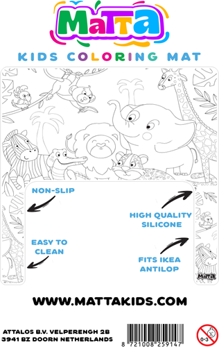 Matta Kids - Jungle Explorer - Herbruikbare Kleurplaat en Veegplacemat - Past op Ikea Antilop-2