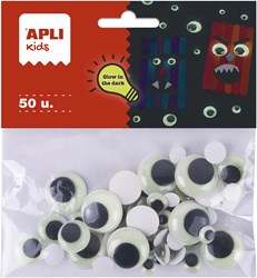 Apli Apli  Beweegbare Ogen Glow In The Dark - 50 stuk