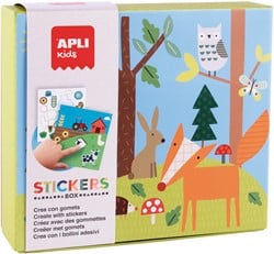 APLI Kids APLI - Cartes autocollantes Forêt (8 cartes, 8 feuilles d'autocollants)