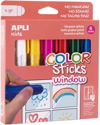 APLI Kids APLI - Color stick pour fenêtres 6 couleurs