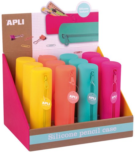 APLI Kids trousse silicone soft fluo - flexible et résistante à l'eau