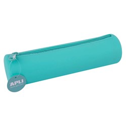 APLI Kids trousse ronde souple turquoise silicone étui imperméable