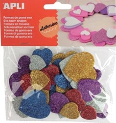 Apli Apli EVA Foam Harten met Glitters - 50 stuk