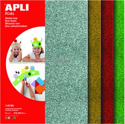 Apli Apli EVA Glitterfoam A4 Zilver, Goud, Rood en Groen