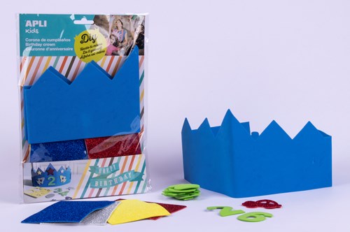 APLI Kids couronne d'anniversaire bleue en mousse pour enfants - personnalisable-2