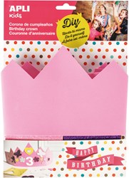 APLI Kids couronne d'anniversaire rose - accessoire en mousse pour fête d'enfants
