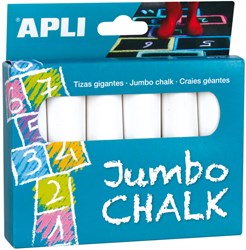 Apli Apli Jumbo Krijtset Wit 6 stuks