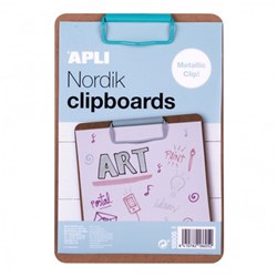 APLI Kids porte-bloc bois A5 bleu - planche d'écriture solide pour enfants