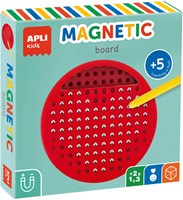APLI Kids tableau magnétique rond mini jouet éducatif rouge