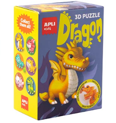 APLI Kids puzzle dragons 3D bleu foncé jouet en carton