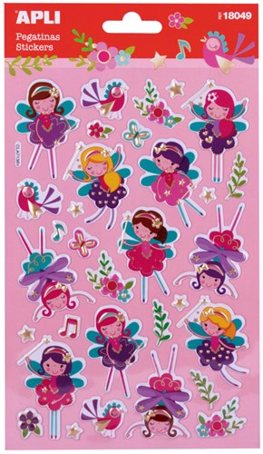 APLI Kids autocollants fées métalliques feuille 32 pièces jouet créatif