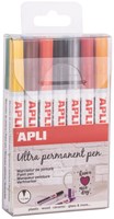 APLI Kids set de marqueurs permanents - pointe extra fine - 14 couleurs