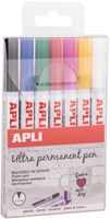 APLI Kids set de marqueurs permanents - extra fin - 7 couleurs - jouet créatif