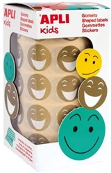 APLI Kids stickers smiley doré - 900 pièces sur rouleau décoration