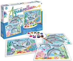 Sentosphère peinture aquarelle dauphins coffret créatif pour enfants