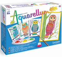 Sentosphère kit peinture loisirs créatifs Aquarellum Junior hiboux animaux