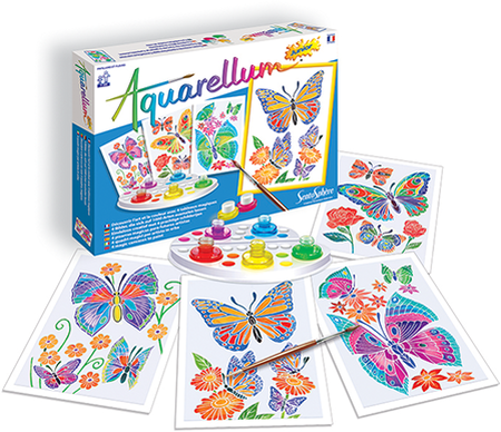 Sentosphère kit de peinture aquarelle enfants papillons et fleurs