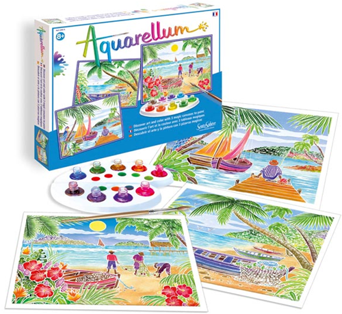 Sentosphère peinture aquarelle paysages tropicaux coffret enfants et adultes