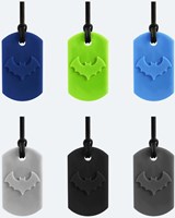 ARK Therapeutic collier à mâcher Bat Bite vert citron XT moyen Kauwketting met vleermuismotief voor stevige kauwers die sensorische steun zoeken.-2