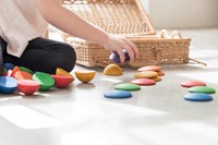 Grapat jouet rond en bois - jeu sensoriel coloré pour enfants-2
