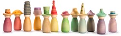 Grapat figurines en bois - Fancy Nins - 12 personnages arc-en-ciel