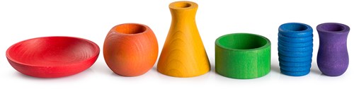 Grapat pots en bois jouet pour jeu imaginatif-2