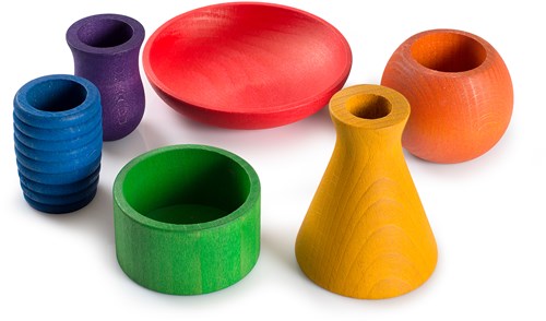 Grapat pots en bois jouet pour jeu imaginatif