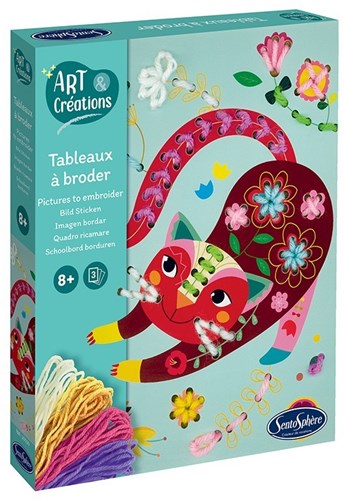 Sentosphère kit broderie animaux - coffret créatif pour enfants
