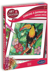 Sentosphère diamond painting kit créatif toile toucan 16x16 cm