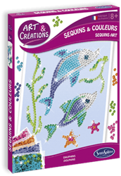 Sentosphère kit créatif dauphins mosaïque paillettes pour enfants