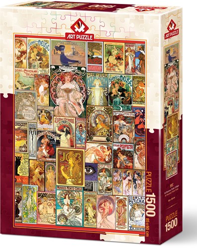Art Puzzle puzzle Art Nouveau Poster Collage - 1500 pièces-2