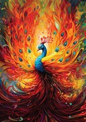 Art Puzzle puzzle Colorful Peacock - 1500 pièces jouet coloré