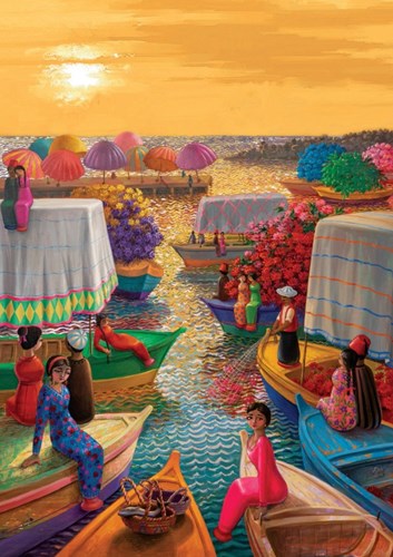 Art Puzzle puzzle Flower Harbor - 1000 pièces plaisir coloré
