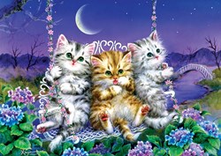 Art Puzzle puzzle Kittens swinging in the Moonlight - 500 pièces