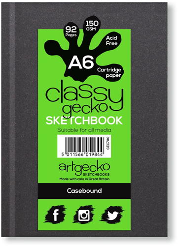 Artgecko carnet de croquis A6 portrait 150gr 46 feuilles blanc dessin créatif