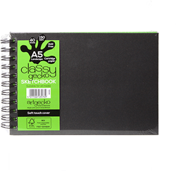 Artgecko carnet de croquis A5 paysage spirale 150g 40 feuilles blanc dessin