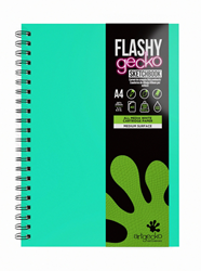 Artgecko carnet de croquis A4 spirale vert menthe 150g 40 feuilles blanc durable
